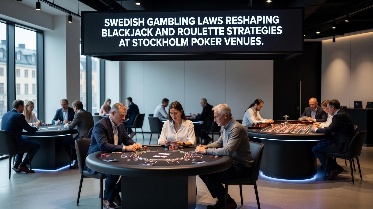 Roulette wheel and betting layout at a regulated Stockholm gaming venue